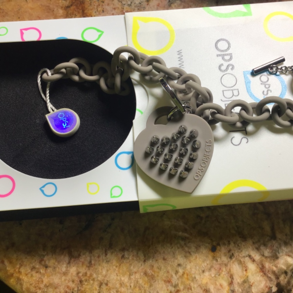 NWT NIB OPS OBJECTS bracelet Studs silicone Taupe original bangle Made in Italy - Picture 2 of 4